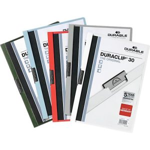 Durable Klemmmappe Duraclip, DIN A4, Kunststoff, mit Clip, sortiert Durable Klemmmappe Duraclip, DIN A4, Kunststoff, mit Clip, sortiert