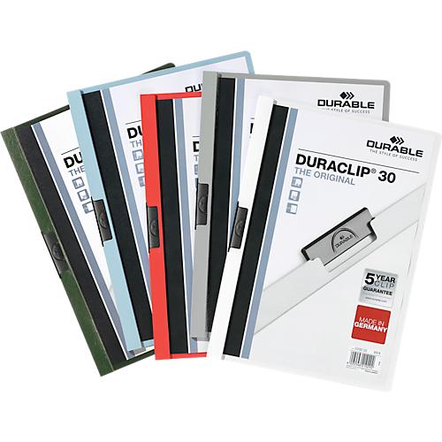 Durable Klemmmappe Duraclip, DIN A4, Kunststoff, mit Clip, sortiert