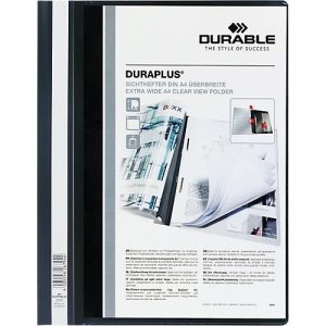 Durable Präsentations-Sichthefter DURAPLUS extrabreit, PVC-Hartfolie, 25 Stück, schwarz Durable Präsentations-Sichthefter DURAPLUS extrabreit, PVC-Hartfolie, 25 Stück, schwarz