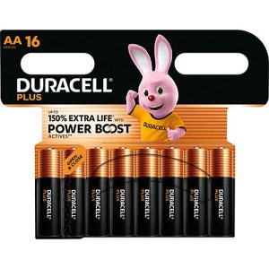Duracell Alkaline Batterie Plus Extra Life, Mignon AA, LR06, 1,5 V, im Retail Blister, 16 Stück