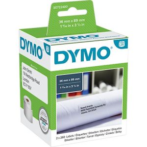 DYMO LabelWriter Adress-Etiketten, permanent, Papier, 89 x 36 mm, 2 x 260 Stück, weiß DYMO LabelWriter Adress-Etiketten, permanent, Papier, 89 x 36 mm, 2 x 260 Stück, weiß