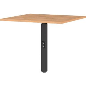 Eckverbindungsplatte Agenda Home, mechanisch höhenverstellbar, B 800 x T 800 x H 680-910 mm, Grandson-Eiche/Schwarz Eckverbindungsplatte Agenda Home, mechanisch höhenverstellbar, B 800 x T 800 x H 680-910 mm, Grandson-Eiche/Schwarz