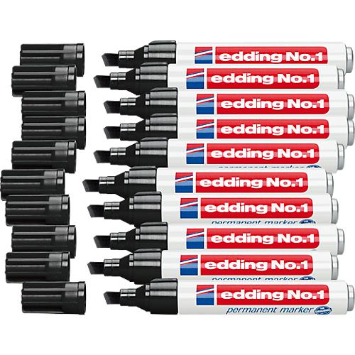 edding No.1 permanent Marker, 10 Stück, schwarz