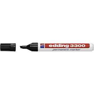 EDDING Permanent Marker 3300, mit Keilspitze, 10 Stück, schwarz EDDING Permanent Marker 3300, mit Keilspitze, 10 Stück, schwarz
