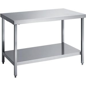 Edelstahl-Arbeitstisch, mit Boden, 1600 x 700 x 850 mm Edelstahl-Arbeitstisch, mit Boden, 1600 x 700 x 850 mm