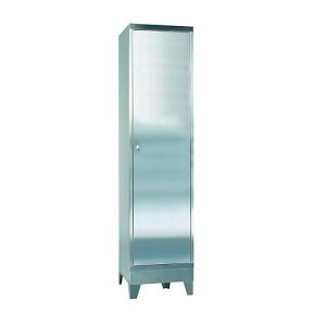 Edelstahl-Vitrinenschrank, 1-türig, mit 4 Füßen, B 500 x T 500 x H 2000 mm Edelstahl-Vitrinenschrank, 1-türig, mit 4 Füßen, B 500 x T 500 x H 2000 mm