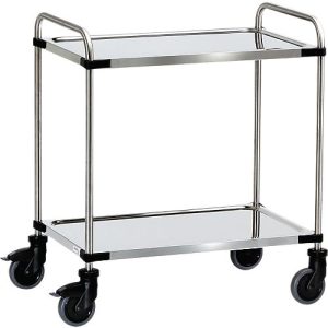 Edelstahlwagen, H950 x L1070 x B670 mm, 2 Etagen Edelstahlwagen, H950 x L1070 x B670 mm, 2 Etagen