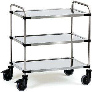Edelstahlwagen, H950 x L870 x B570 mm, 3 Etagen Edelstahlwagen, H950 x L870 x B570 mm, 3 Etagen