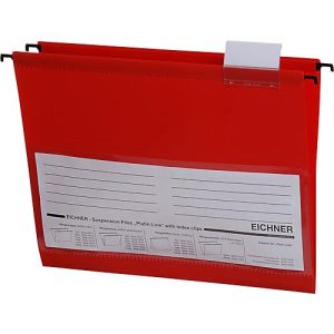 Eichner Hängetaschen, für Formate bis Din A4, PVC, 10 Stück, rot Eichner Hängetaschen, für Formate bis Din A4, PVC, 10 Stück, rot
