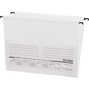Eichner Hängetaschen, für Formate bis Din A4, PVC, 10 Stück, weiß Eichner Hängetaschen, für Formate bis Din A4, PVC, 10 Stück, weiß