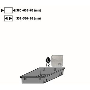 Einlegewanne für asecos Sicherheitsschränke der S90 Serie, Polypropylen, natur, B 364 x T 606 x H 66 mm, 12 l Einlegewanne für asecos Sicherheitsschränke der S90 Serie, Polypropylen, natur, B 364 x T 606 x H 66 mm, 12 l