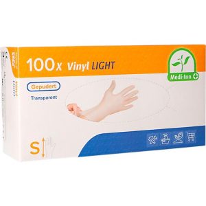 Einmalhandschuhe Medi-Inn Light, Vinyl, leicht gepudert, latexfrei, transparent, Größe S, 100 Stück Einmalhandschuhe Medi-Inn Light, Vinyl, leicht gepudert, latexfrei, transparent, Größe S, 100 Stück