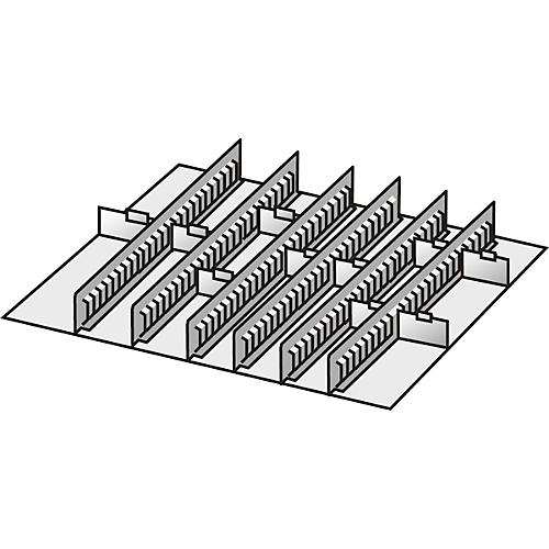Einrichtungs-Sortiment, 6 Zwischenstege/10 Trennwände, 50 mm, Stahlblech