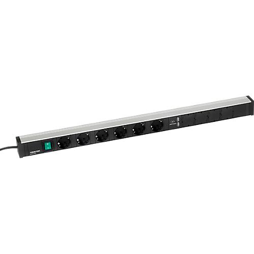 Energieleiste 836/1 für Treston Arbeitstische, 6-fach Steckdose, 1x Schalter, 2x USB-Typ A