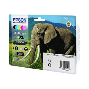 Epson 24XL Multipack – 6er-Pack – XL – Schwarz, Gelb, Cyan, Magenta, hellmagentafarben, hell Cyan – original – Tintenpatrone Epson 24XL Multipack – 6er-Pack – XL – Schwarz, Gelb, Cyan, Magenta, hellmagentafarben, hell Cyan – original – Tintenpatrone