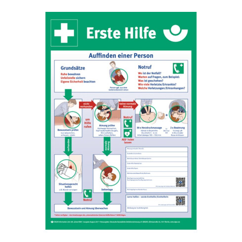 Erste-Hilfe-Plan n.DGUV Information 204-001 L410xB590mm Ku.