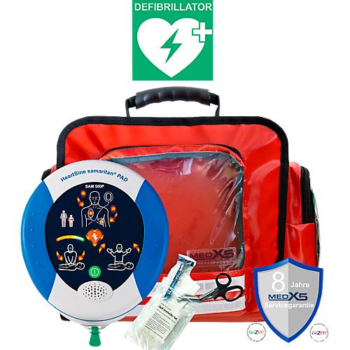Erste-Hilfe-Wandtasche MedX5, mit Reanimations-Defibrillator SAM500P & Befüllung nach DIN 13157