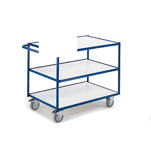 ESD-Tischwagen mit waagerechten Schiebebügeln, 3 Etagen, 790 x 490 mm