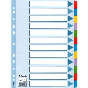 Esselte Karton-Register Mylar, 12 Taben blanko Esselte Karton-Register Mylar, 12 Taben blanko