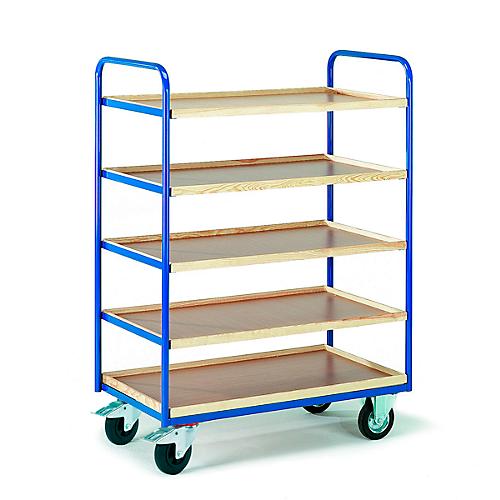 Etagenwagen mit 5 Etagenkästen, 775 x 475 mm