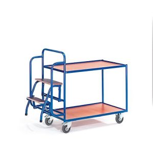Etagenwagen mit Trittstufen, 2 Etagen Etagenwagen mit Trittstufen, 2 Etagen