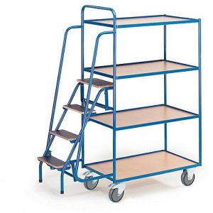 Etagenwagen mit Trittstufen, 4 Etagen Etagenwagen mit Trittstufen, 4 Etagen