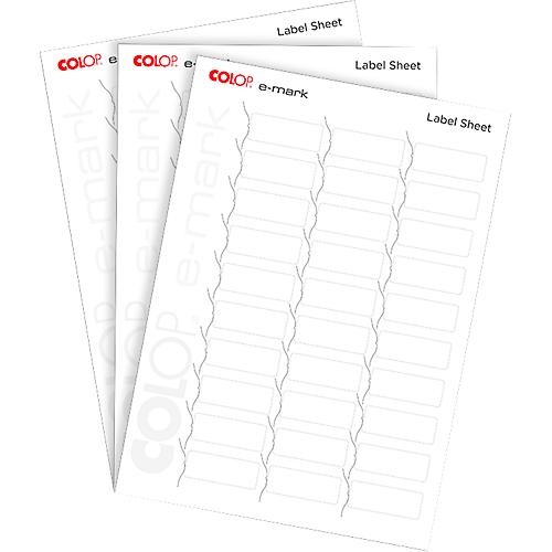 Etiketten für digitalen Stempel COLOP e-mark®, 48 x 18 mm, blanko, Papier, selbstklebend, 10 Bogen á 30 Stück