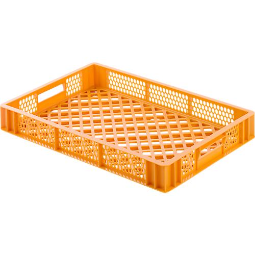 Euro Box Bäcker-Kasten, lebensmittelecht, Inhalt 14 L, durchbrochene Version, gelborange