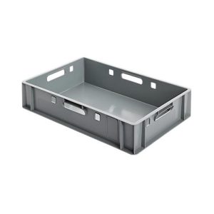 Euro Box Fleischkasten, lebensmittelecht, Inhalt 25,3 L, geschlossene Version, grau Euro Box Fleischkasten, lebensmittelecht, Inhalt 25,3 L, geschlossene Version, grau