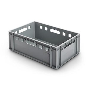 Euro Box Fleischkasten, lebensmittelecht, Inhalt 35,3 L, geschlossene Version, grau Euro Box Fleischkasten, lebensmittelecht, Inhalt 35,3 L, geschlossene Version, grau