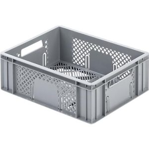 Euro Box Obst- und Gemüsekasten, lebensmittelecht, Inhalt 11,9 L, durchbrochene Version, grau Euro Box Obst- und Gemüsekasten, lebensmittelecht, Inhalt 11,9 L, durchbrochene Version, grau