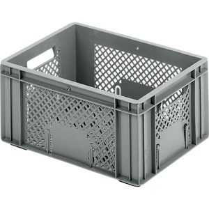 Euro Box Obst- und Gemüsekasten, lebensmittelecht, Inhalt 22 L, durchbrochene Version, grau Euro Box Obst- und Gemüsekasten, lebensmittelecht, Inhalt 22 L, durchbrochene Version, grau