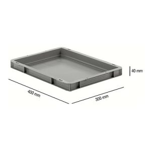 Euro Box Serie EF 4040, aus PP, Inhalt 3,6 L, geschlossene Wände, Unterfassgriff, grau Euro Box Serie EF 4040, aus PP, Inhalt 3,6 L, geschlossene Wände, Unterfassgriff, grau