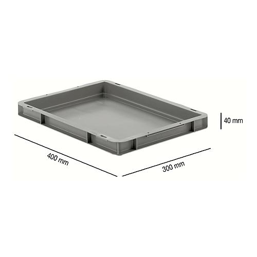 Euro Box Serie EF 4040, aus PP, Inhalt 3,6 L, geschlossene Wände, Unterfassgriff, grau