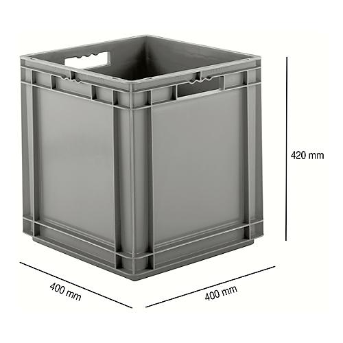Euro Box Serie EF 4440, aus PP, Inhalt 53,9 L, geschlossene Wände, Durchfassgriff, grau