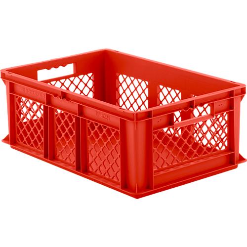 Euro Box Serie EF 6221, aus PP, Inhalt 43,5 L, durchbrochene Wände, rot, Durchfassgriff