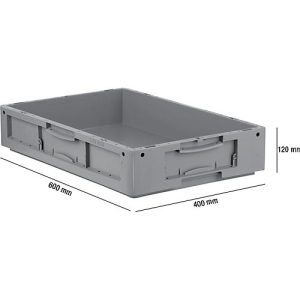 Euro Box Serie LTB 6120, aus PP, Inhalt 20,3 L, ohne Deckel, grau Euro Box Serie LTB 6120, aus PP, Inhalt 20,3 L, ohne Deckel, grau
