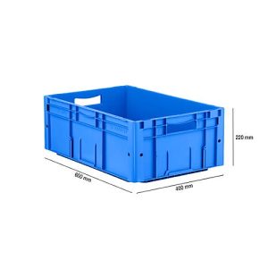 Euro Box Serie LTF 6220, aus PP, Inhalt 42 L, Durchfassgriff, blau Euro Box Serie LTF 6220, aus PP, Inhalt 42 L, Durchfassgriff, blau