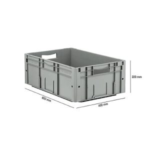 Euro Box Serie LTF 6220, aus PP, Inhalt 42 L, Durchfassgriff, grau Euro Box Serie LTF 6220, aus PP, Inhalt 42 L, Durchfassgriff, grau