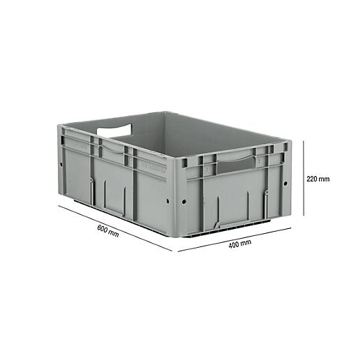 Euro Box Serie LTF 6220, aus PP, Inhalt 42 L, Durchfassgriff, grau