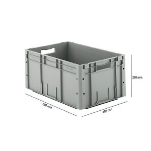 Euro Box Serie LTF 6280, aus PP, Inhalt 53,8 L, Durchfassgriff, grau Euro Box Serie LTF 6280, aus PP, Inhalt 53,8 L, Durchfassgriff, grau