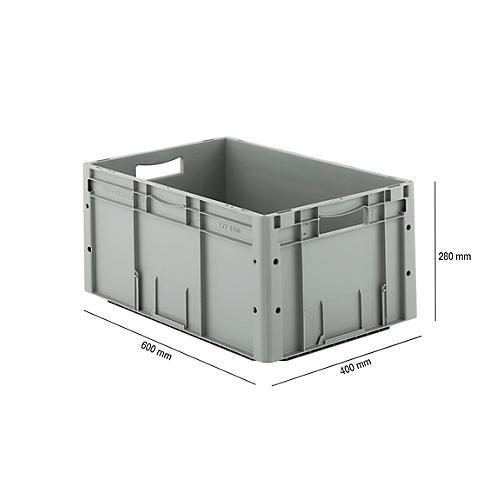 Euro Box Serie LTF 6280, aus PP, Inhalt 53,8 L, Durchfassgriff, grau