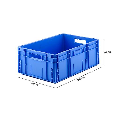 Euro Box Serie MF 6220, aus PP, Inhalt 41,6 L, Durchfassgriff, blau