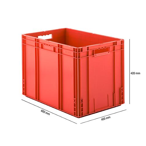 Euro Box Serie MF 6420, aus PP, Inhalt 82,9 L, Durchfassgriff, rot