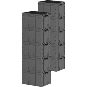 Euro Box SSI Schäfer Serie LTF 6320, Volumen 62,7 l, bis 30 kg, Durchfassgriff, L 600 x B 400 mm, Blauer Engel, Recycling-PP, eisengrau, 10 Stück Euro Box SSI Schäfer Serie LTF 6320, Volumen 62,7 l, bis 30 kg, Durchfassgriff, L 600 x B 400 mm, Blauer Engel, Recycling-PP, eisengrau, 10 Stück