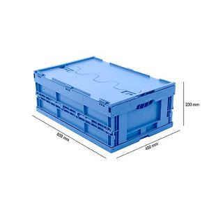 EURO-Maß Faltbox 6422 NG DL, mit Deckel, für Lager- und Mehrwegtransport, 41,4 Liter, blau EURO-Maß Faltbox 6422 NG DL, mit Deckel, für Lager- und Mehrwegtransport, 41,4 Liter, blau