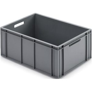 Eurokasten Ringoplast, 55 l, lebensmittelgeeignet, geschlossen, 2 Durchfassgriffe, L 600 x B 400 x H 273 mm, Kunststoff, grau Eurokasten Ringoplast, 55 l, lebensmittelgeeignet, geschlossen, 2 Durchfassgriffe, L 600 x B 400 x H 273 mm, Kunststoff, grau