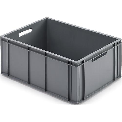 Eurokasten Ringoplast, 55 l, lebensmittelgeeignet, geschlossen, 2 Durchfassgriffe, L 600 x B 400 x H 273 mm, Kunststoff, grau