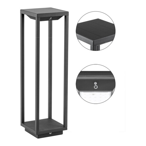 EVN Lichttechnik Solar-LED-Wegeleuchte 3000K anthrazit WLS50451502