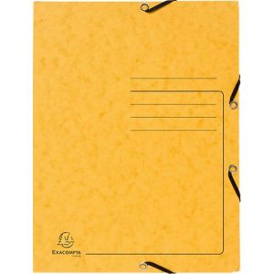 Exacompta Sammelmappe, DIN A4, mit Gummizug, 3 Klappen, beschriftbar, Colorspan-Karton, 355 g/m², gelb Exacompta Sammelmappe, DIN A4, mit Gummizug, 3 Klappen, beschriftbar, Colorspan-Karton, 355 g/m², gelb
